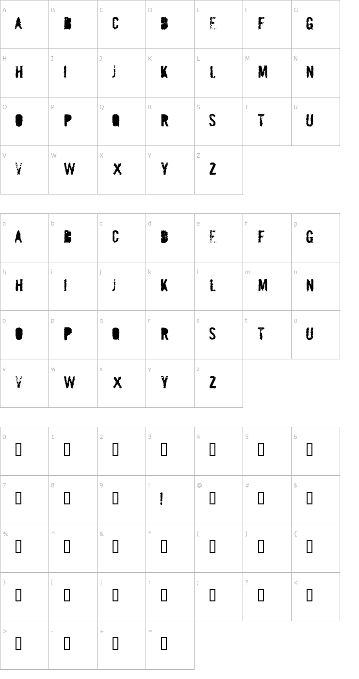 Character Map MailBomb Font