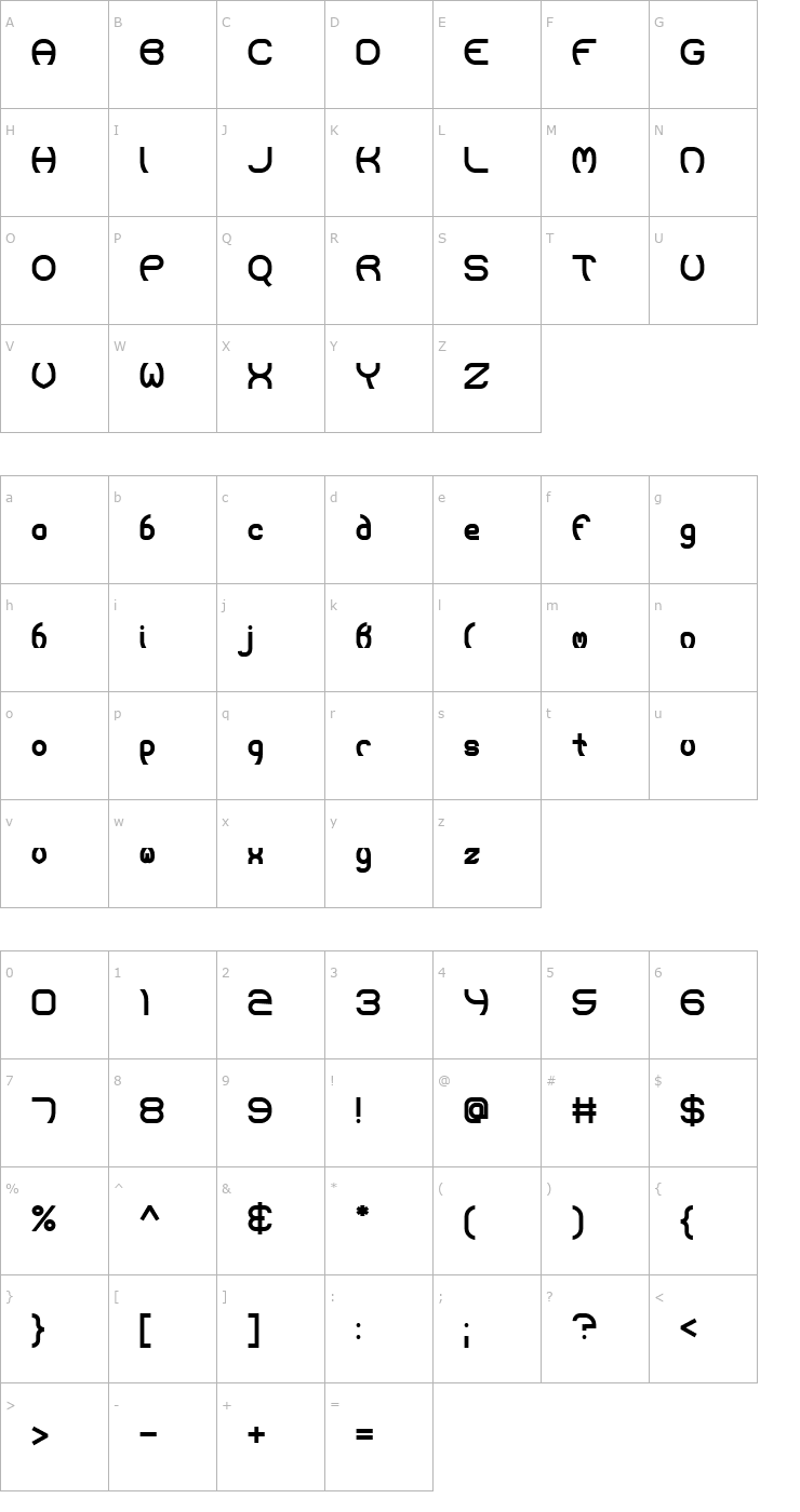 Character Map Majistir Bold Font