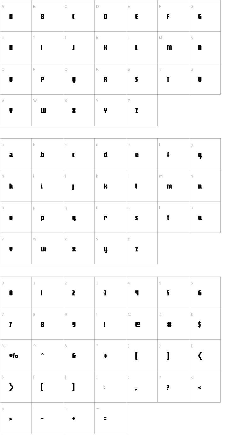 Character Map Makimango Font