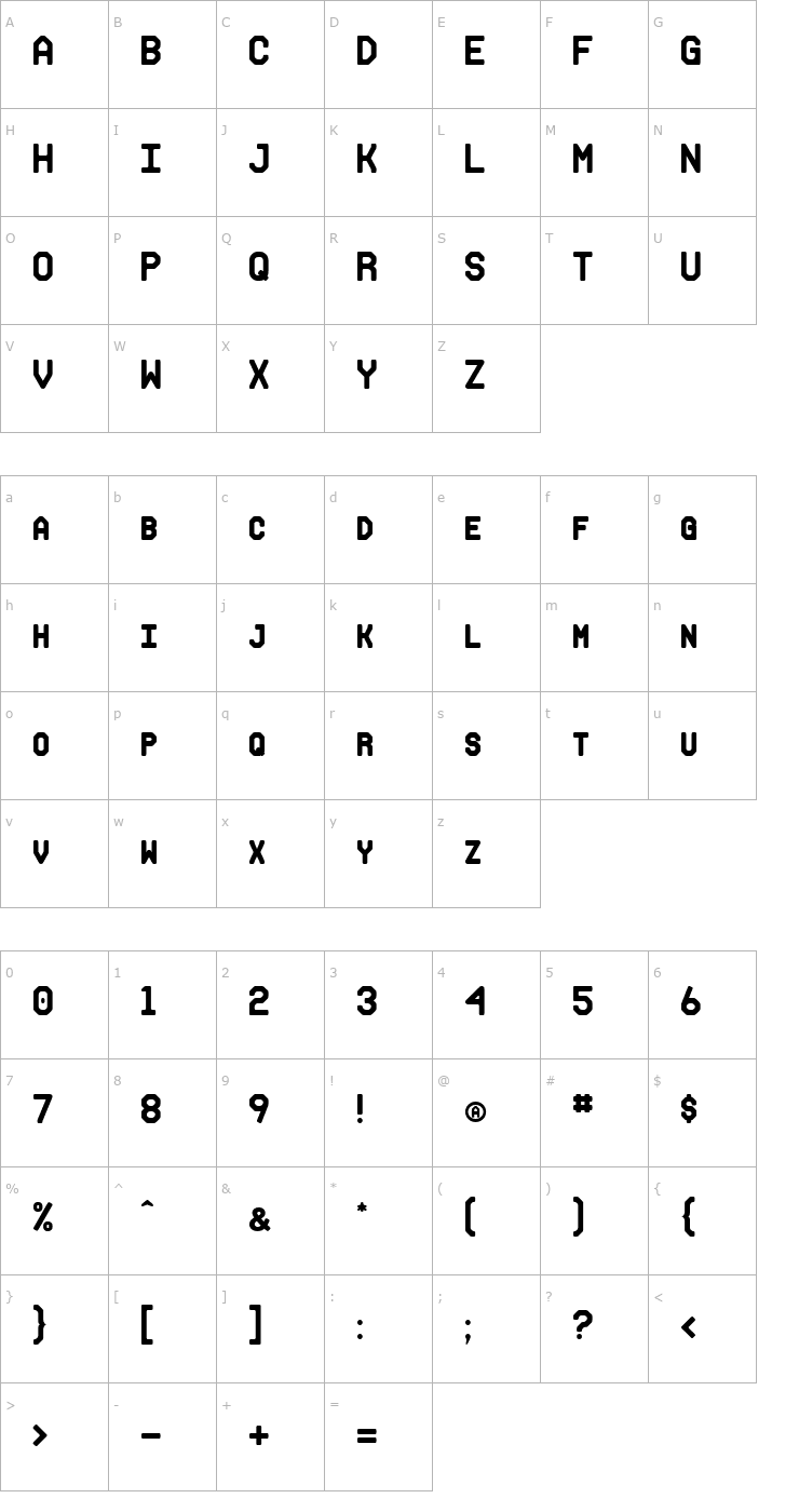 Character Map Makisupa Font