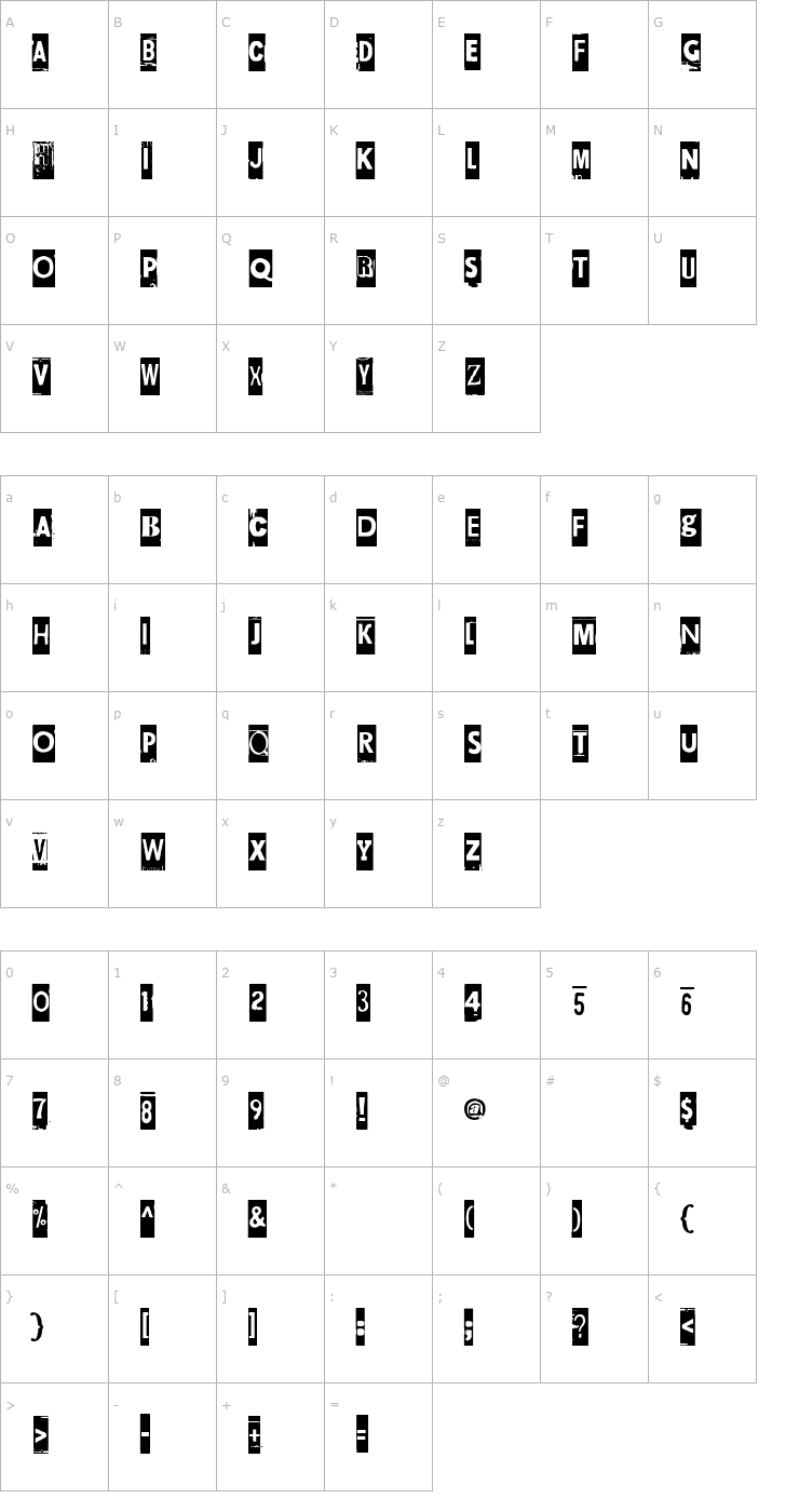 Character Map Maksukehoitus Font