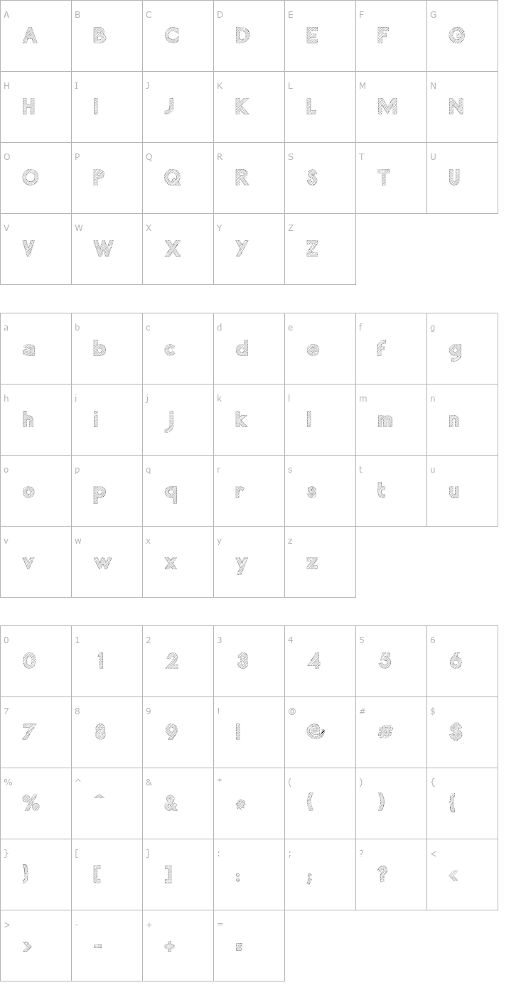 Character Map Malabars 2 Font