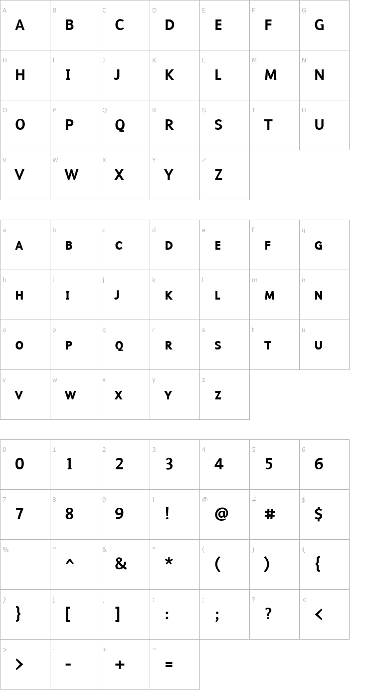 Character Map MalcomExpertMedium Font