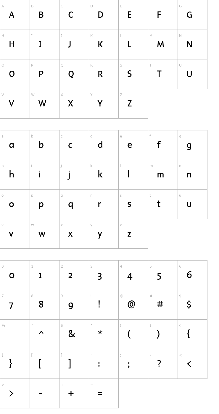 Character Map MalcomRegular Font