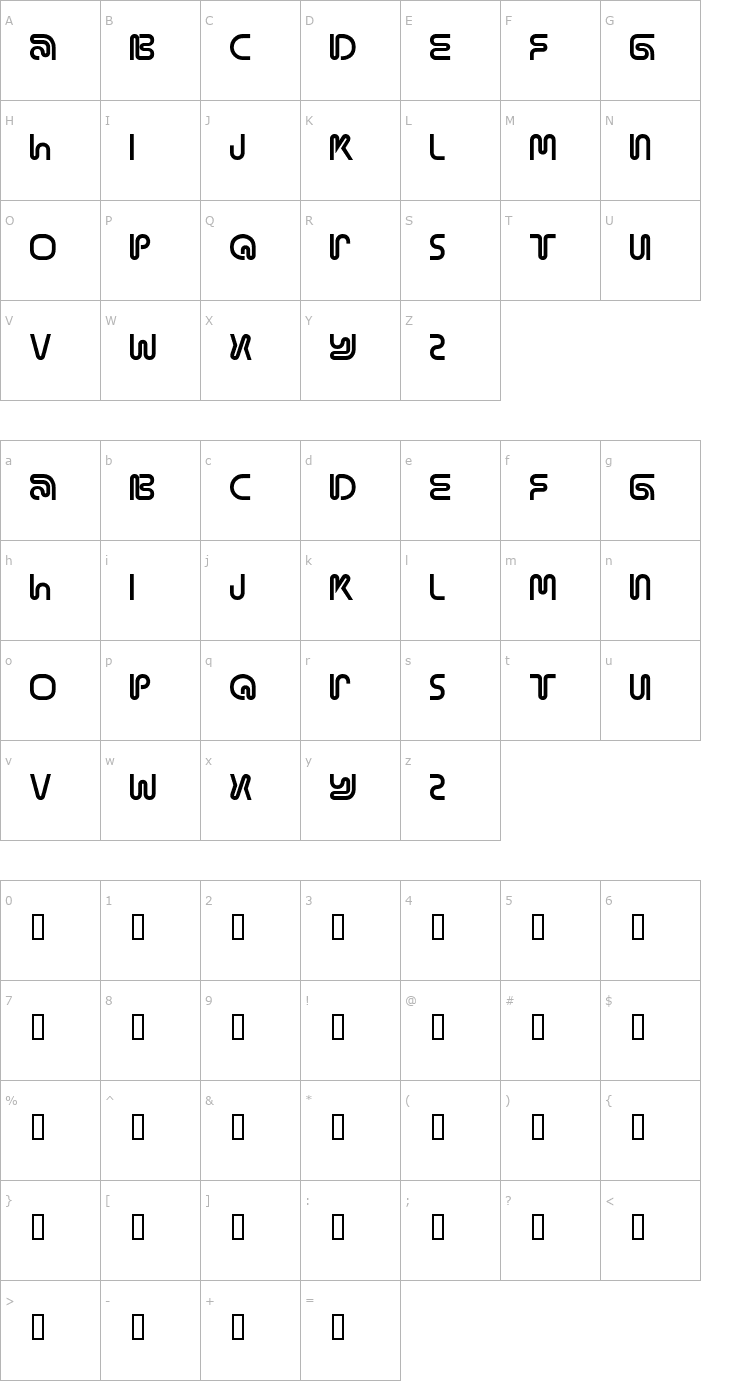 Character Map Mama Regular Font
