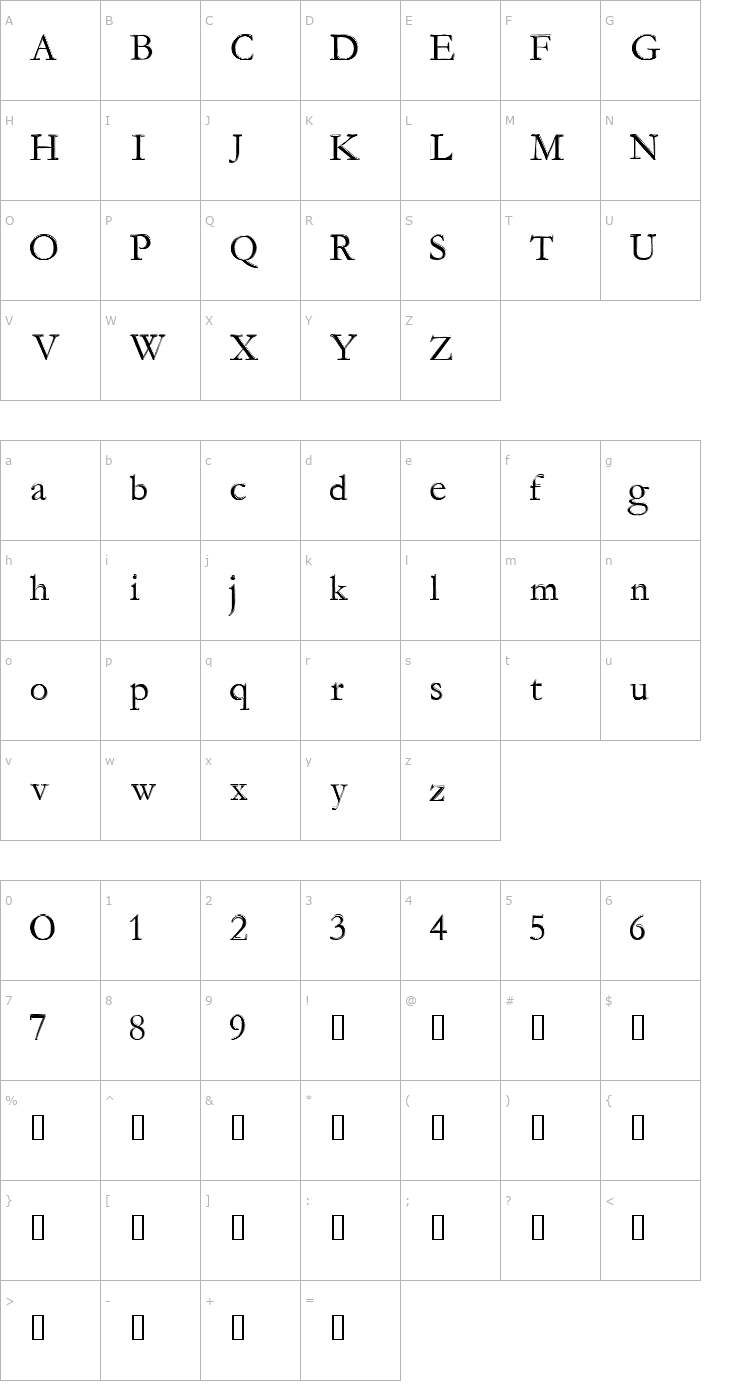 Character Map Mana Mana Font