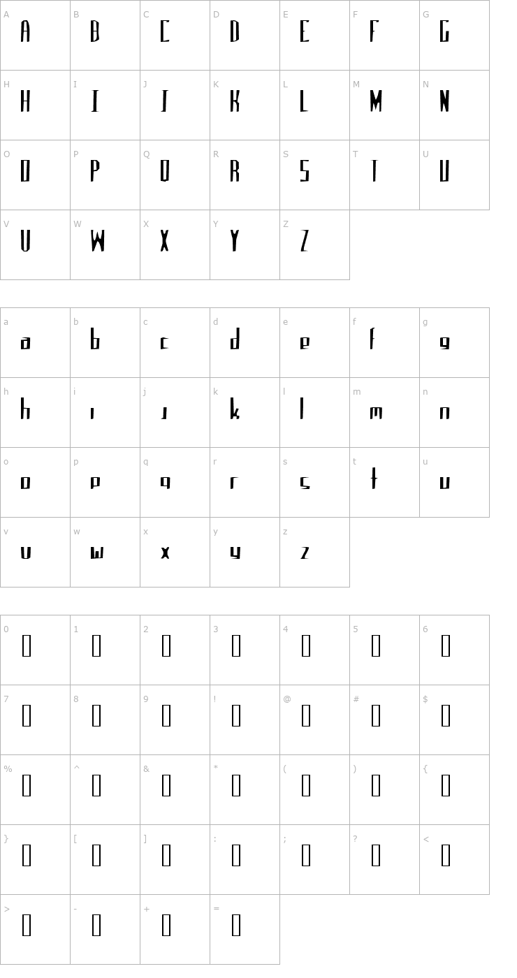 Character Map Mandible Mama Font