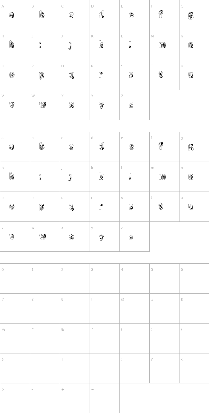 Character Map Manenschijn 02 Font