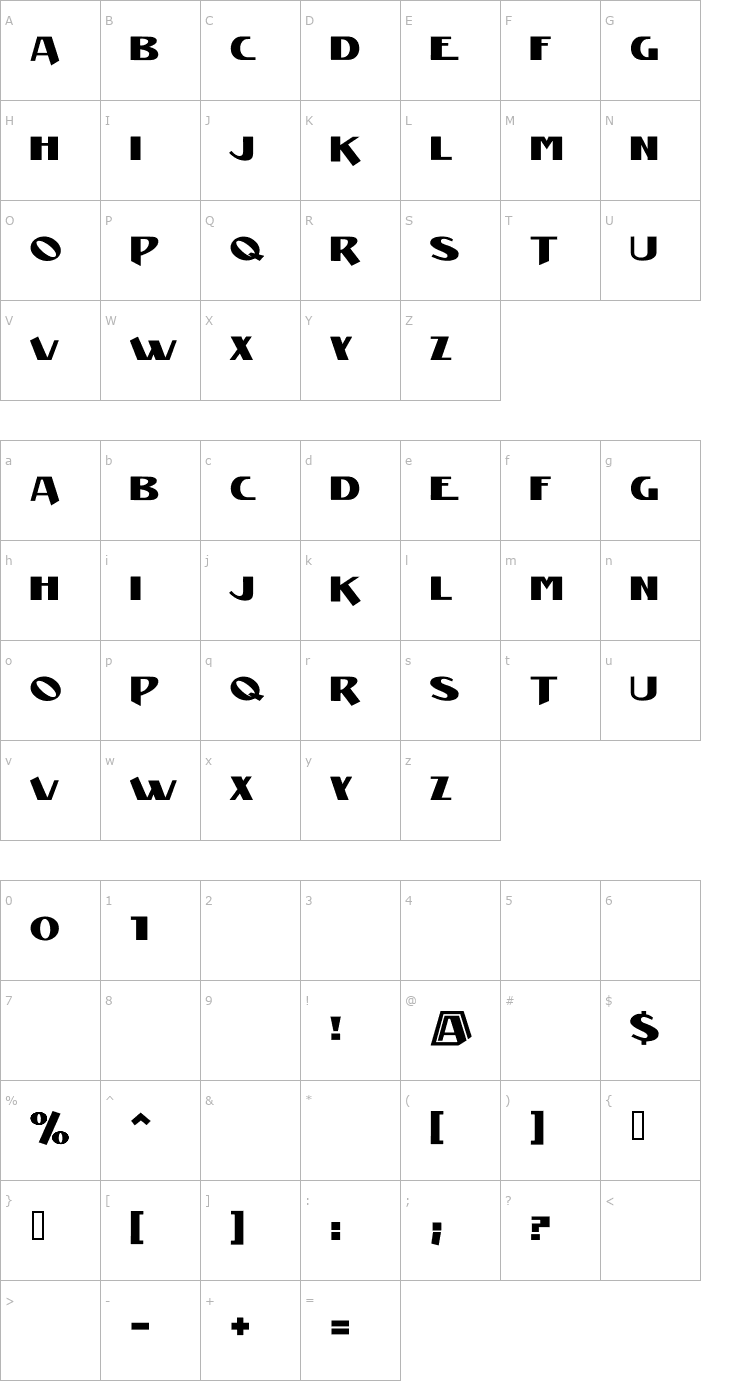 Character Map Manifest Niski Font