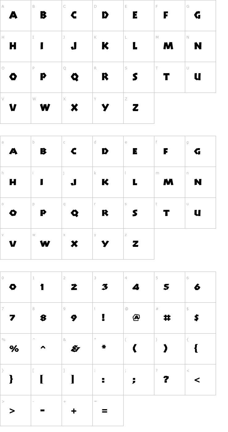 Character Map ManitoLP Font
