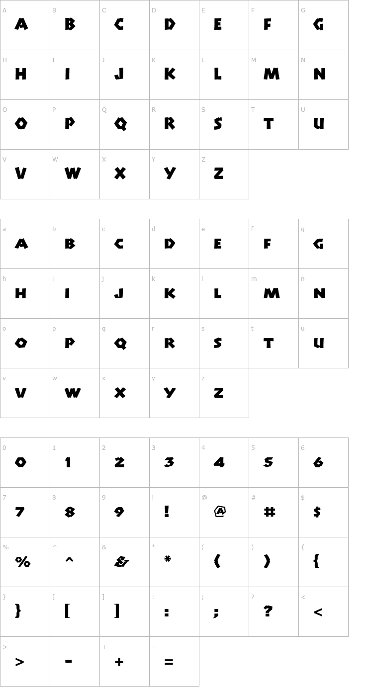 Character Map ManitoLPStd Font