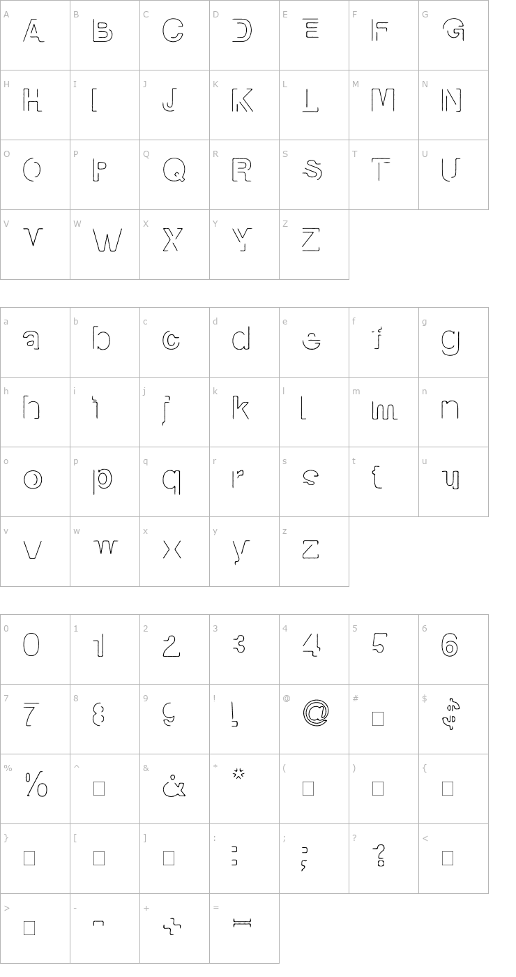 Character Map manko Font