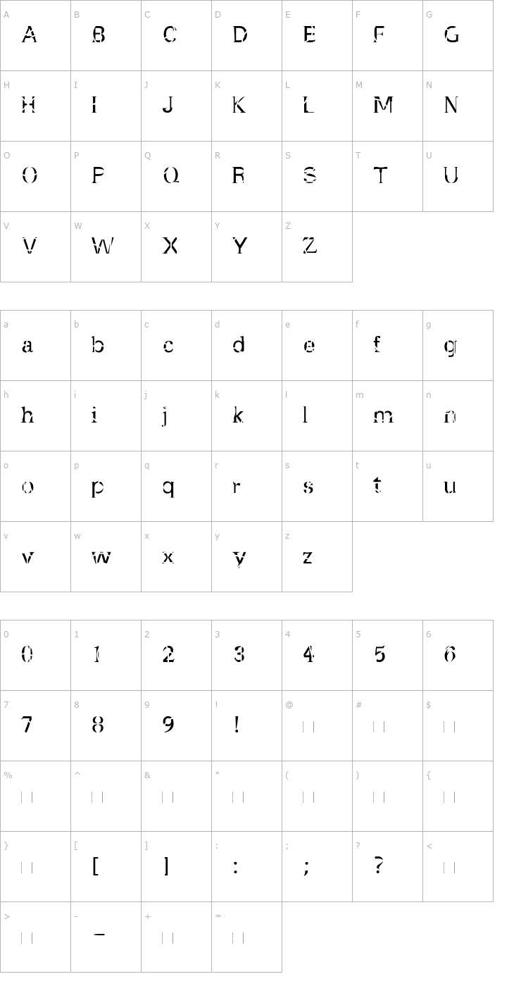 Character Map Manomessa Font