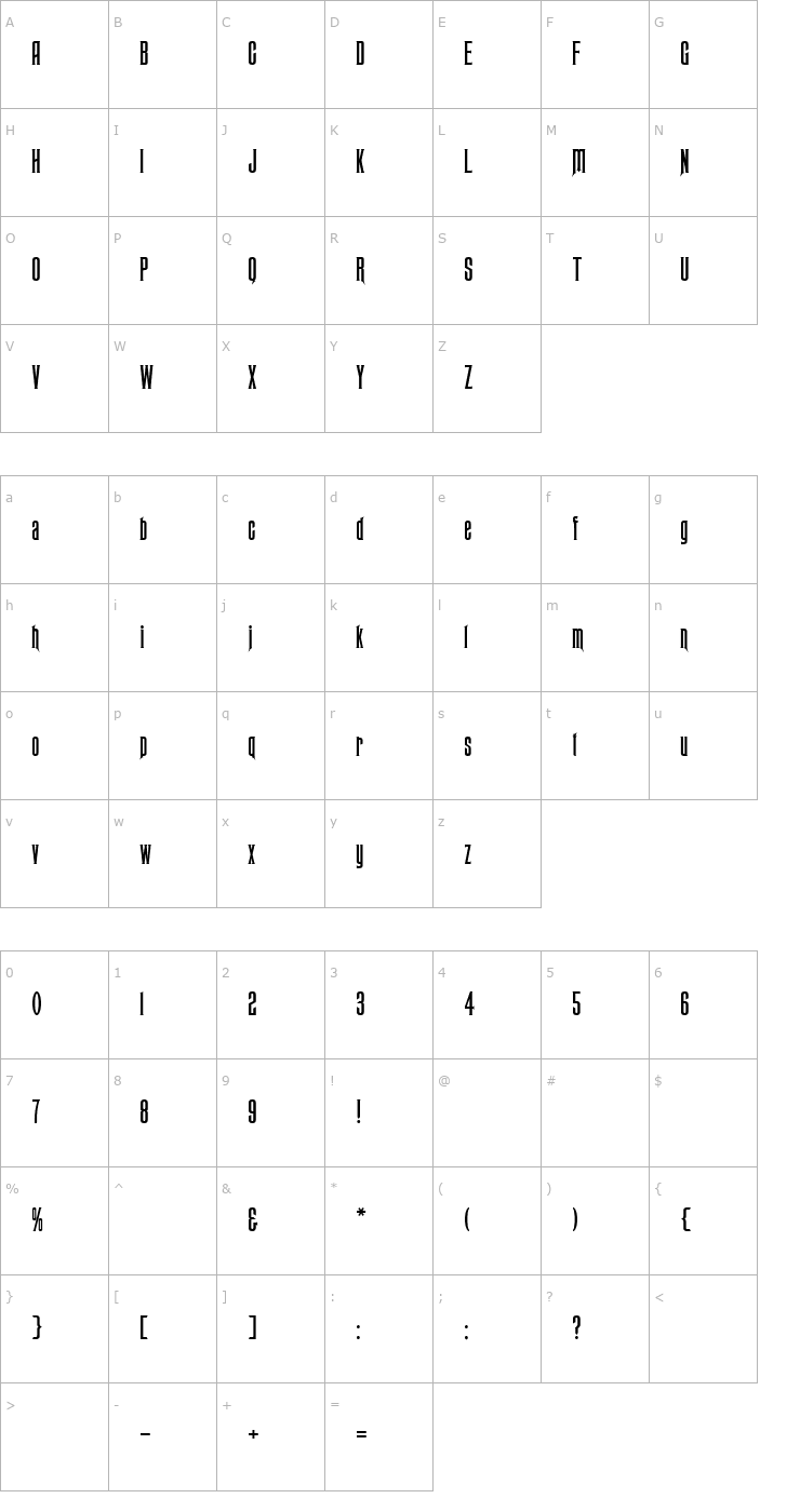 Character Map Mansion Font