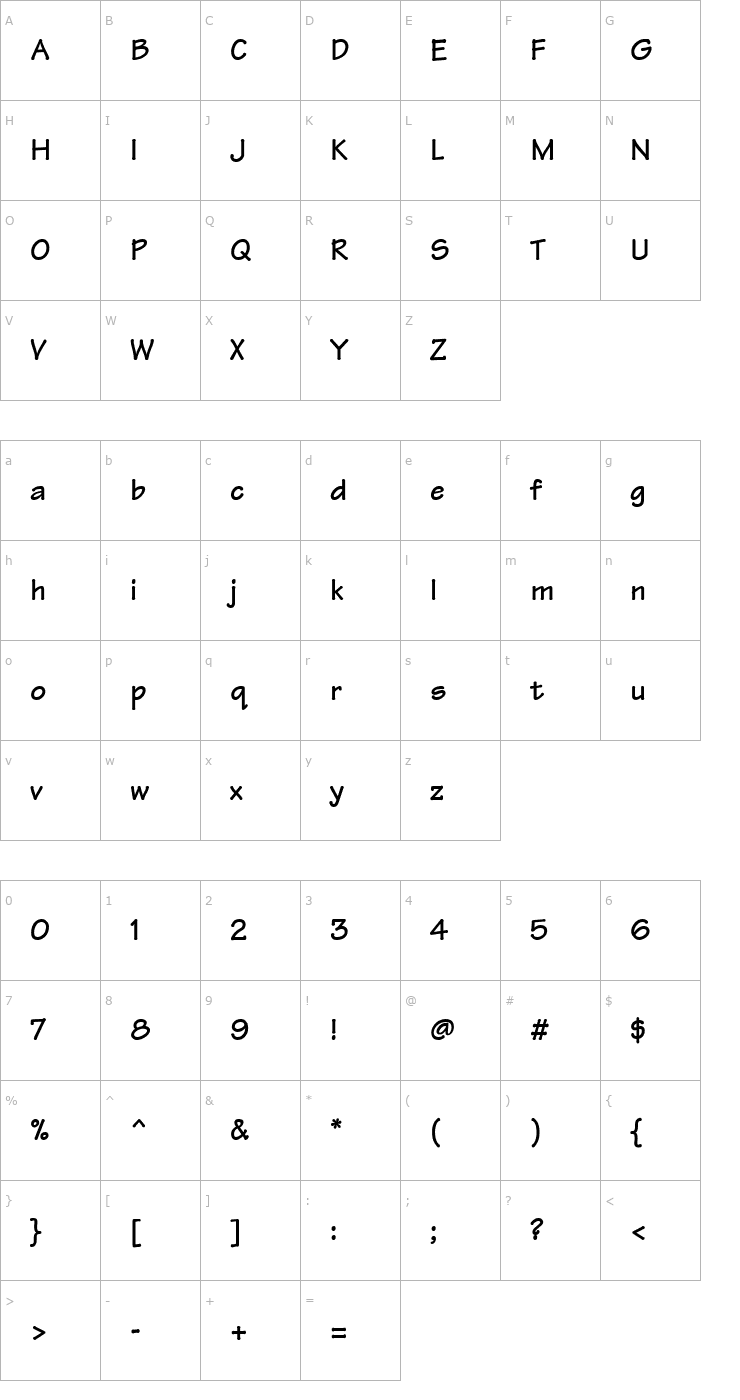 Character Map Manual SSi Bold Font