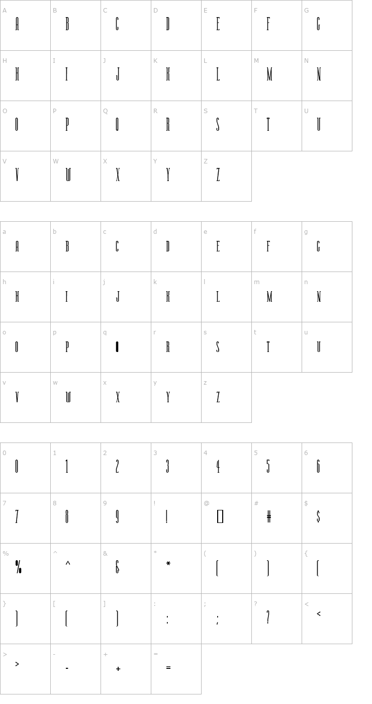 Character Map Manzanita Font