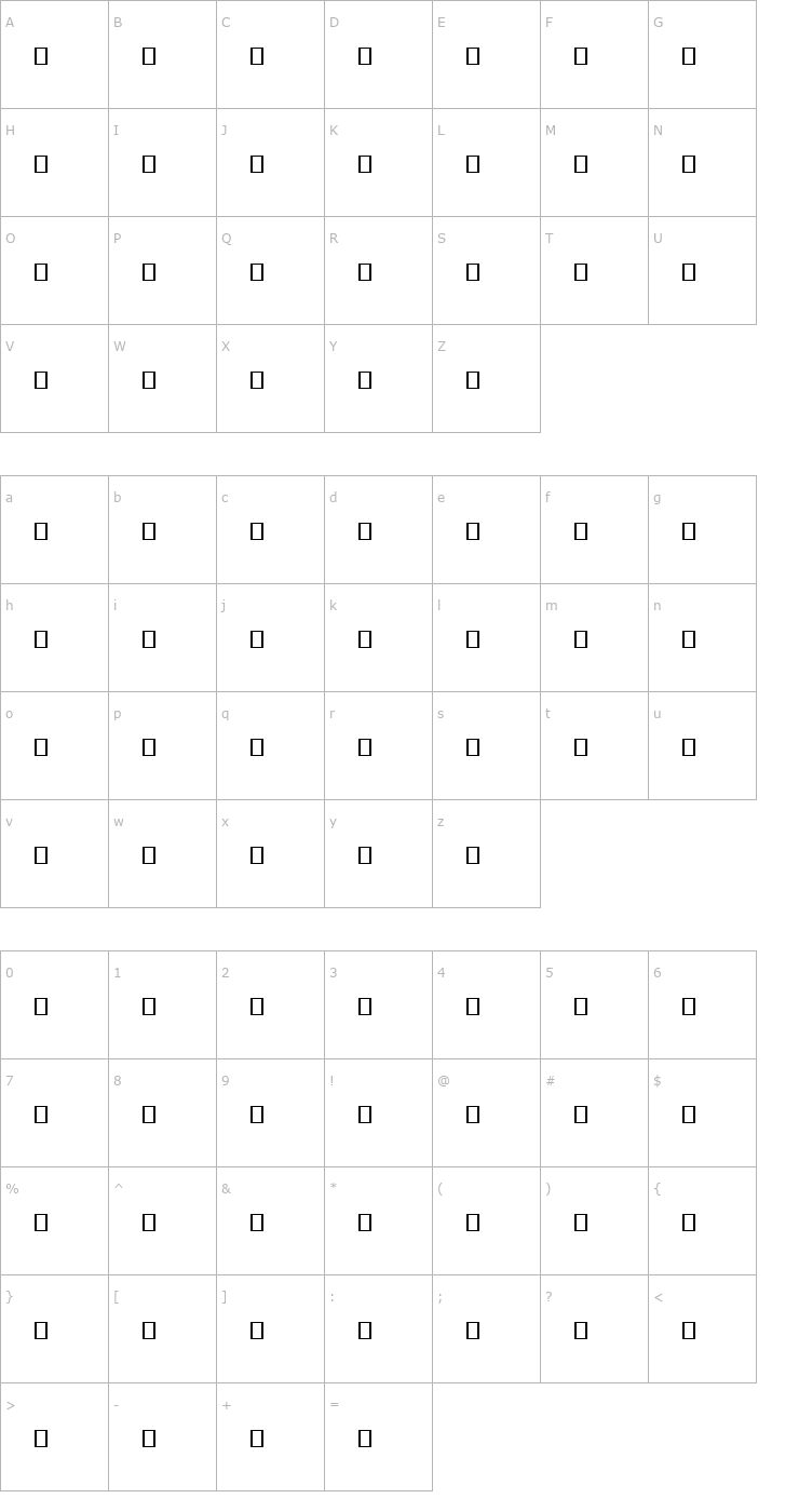 Character Map Mapbats Font