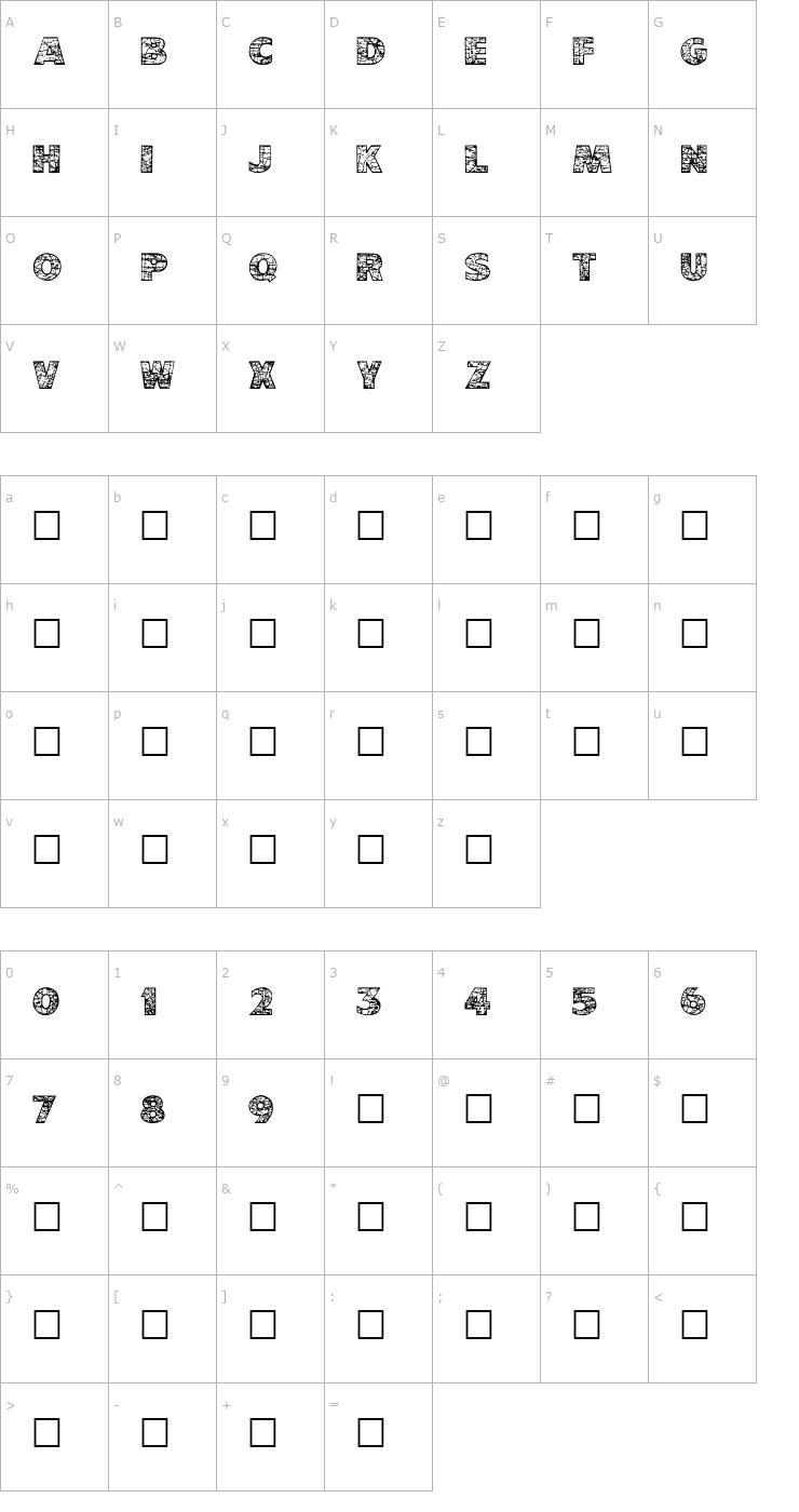Character Map Mappity Regular Font