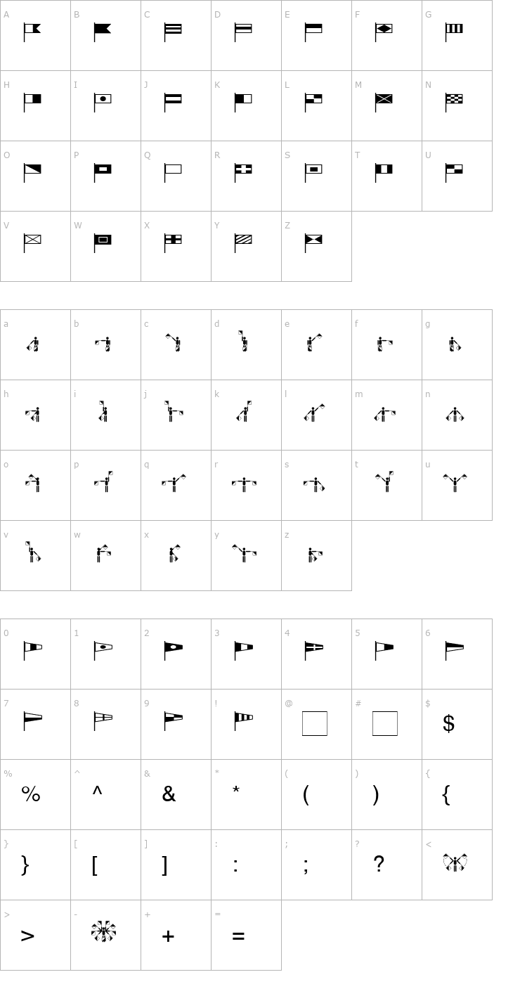 Character Map Marine Becker Font