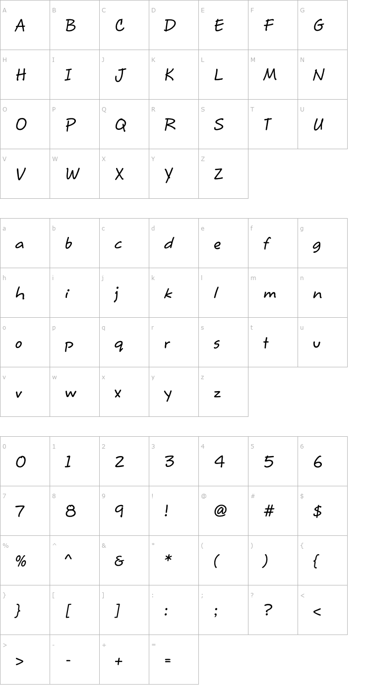 Character Map MaritaTextMediumHMK Font
