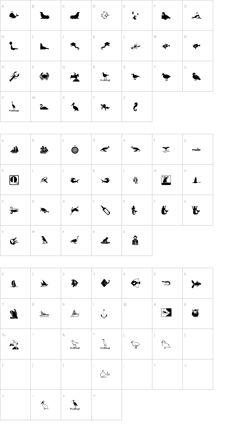 Character Map Maritime Font