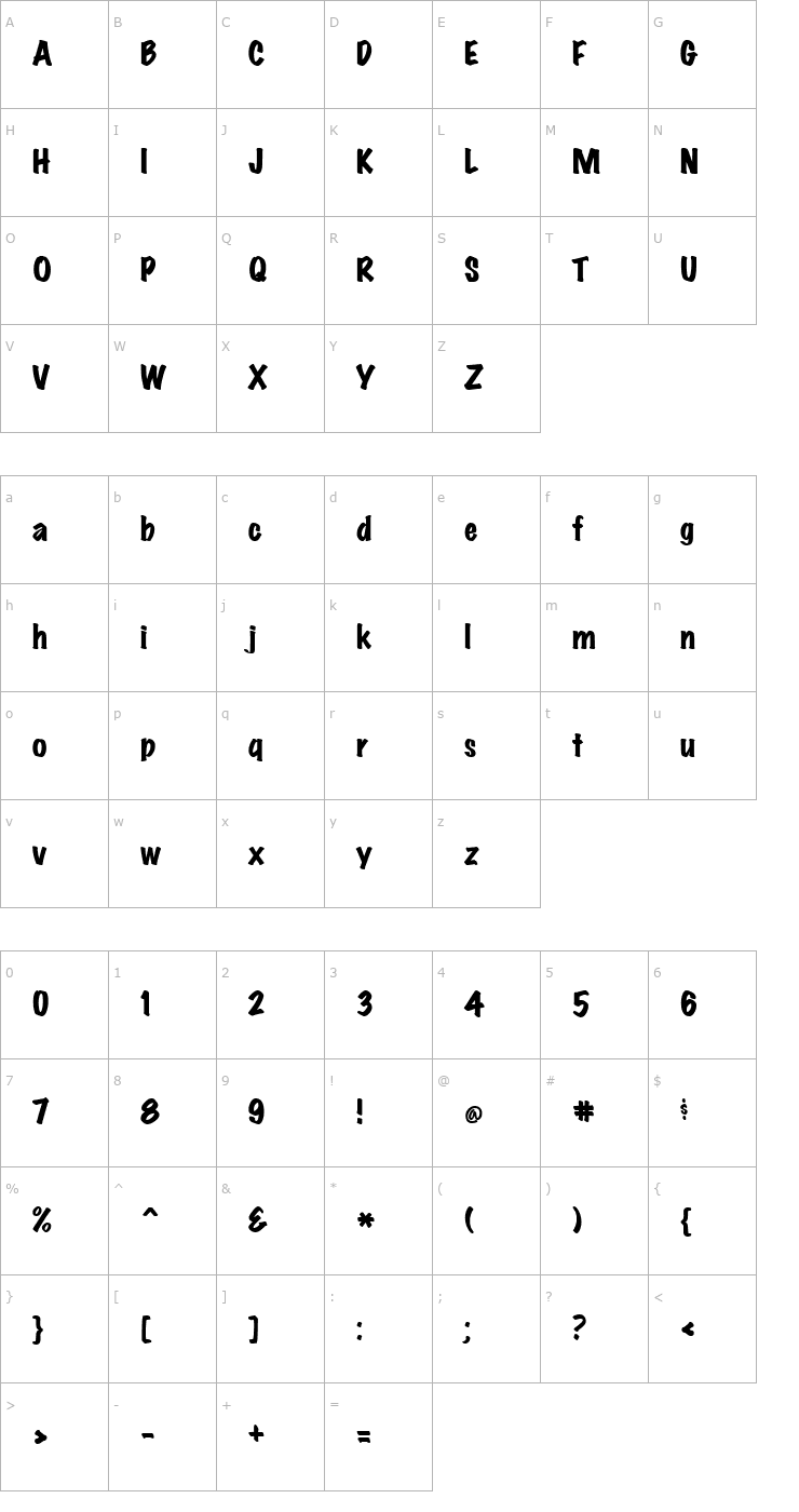 Character Map Marker Heavy Font