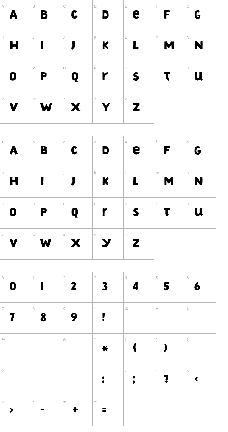 Character Map Marker-Plain Font