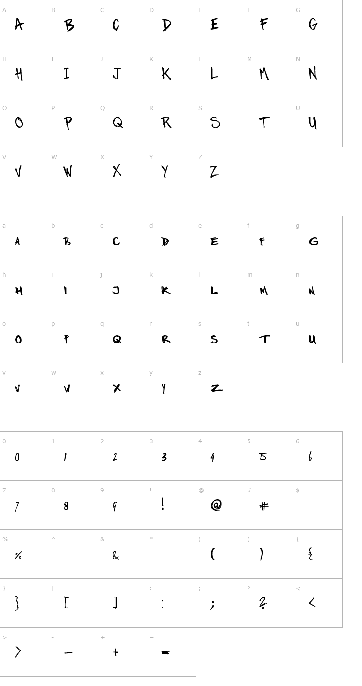 Character Map Marker Twins Font