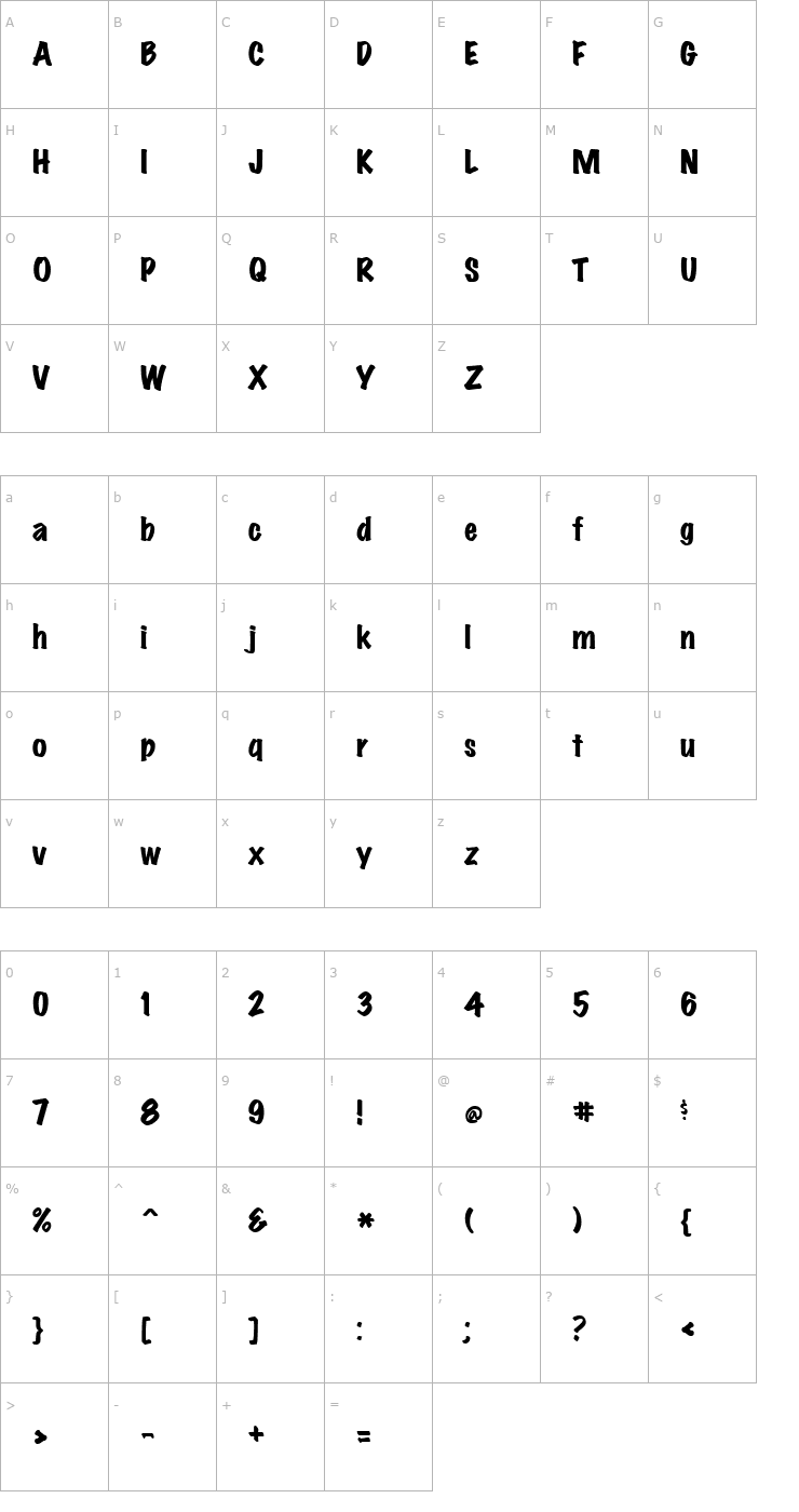 Character Map Marking Pen Heavy Font