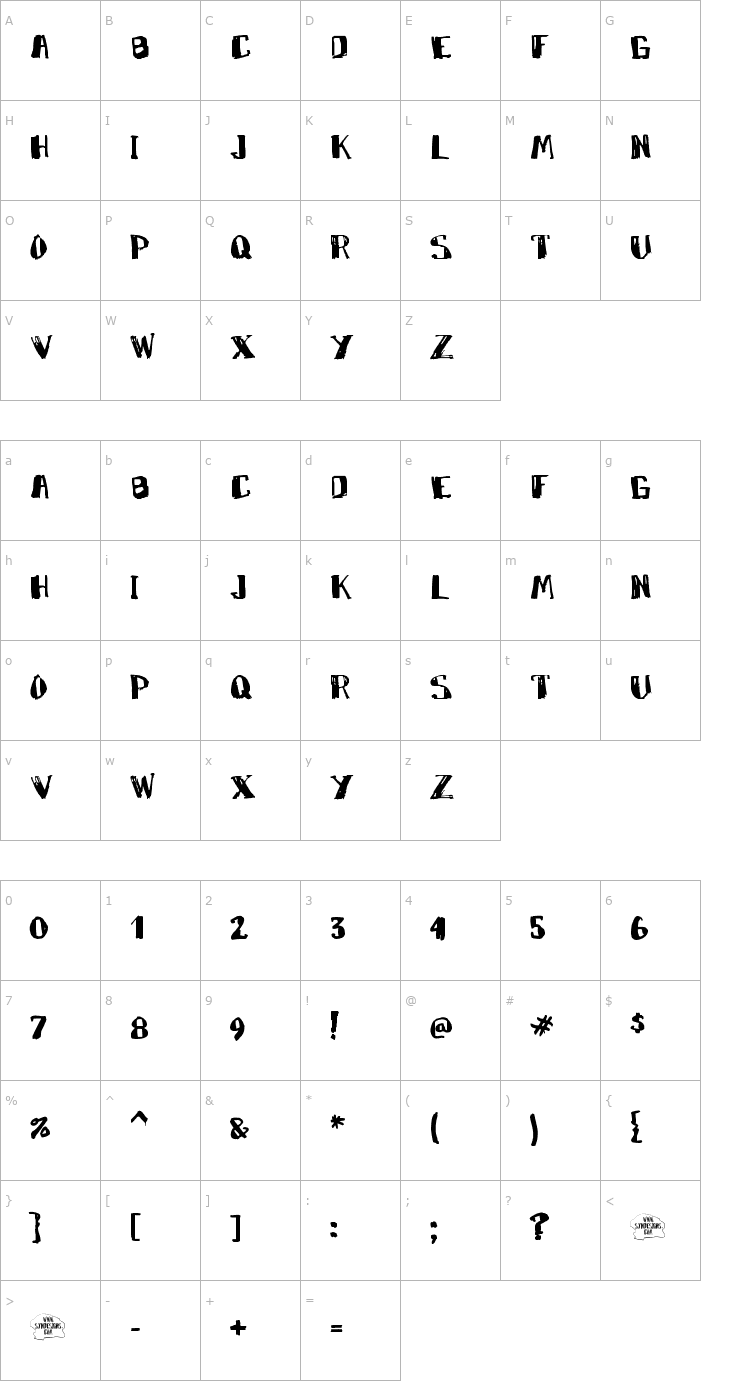 Character Map Marky Marker Font