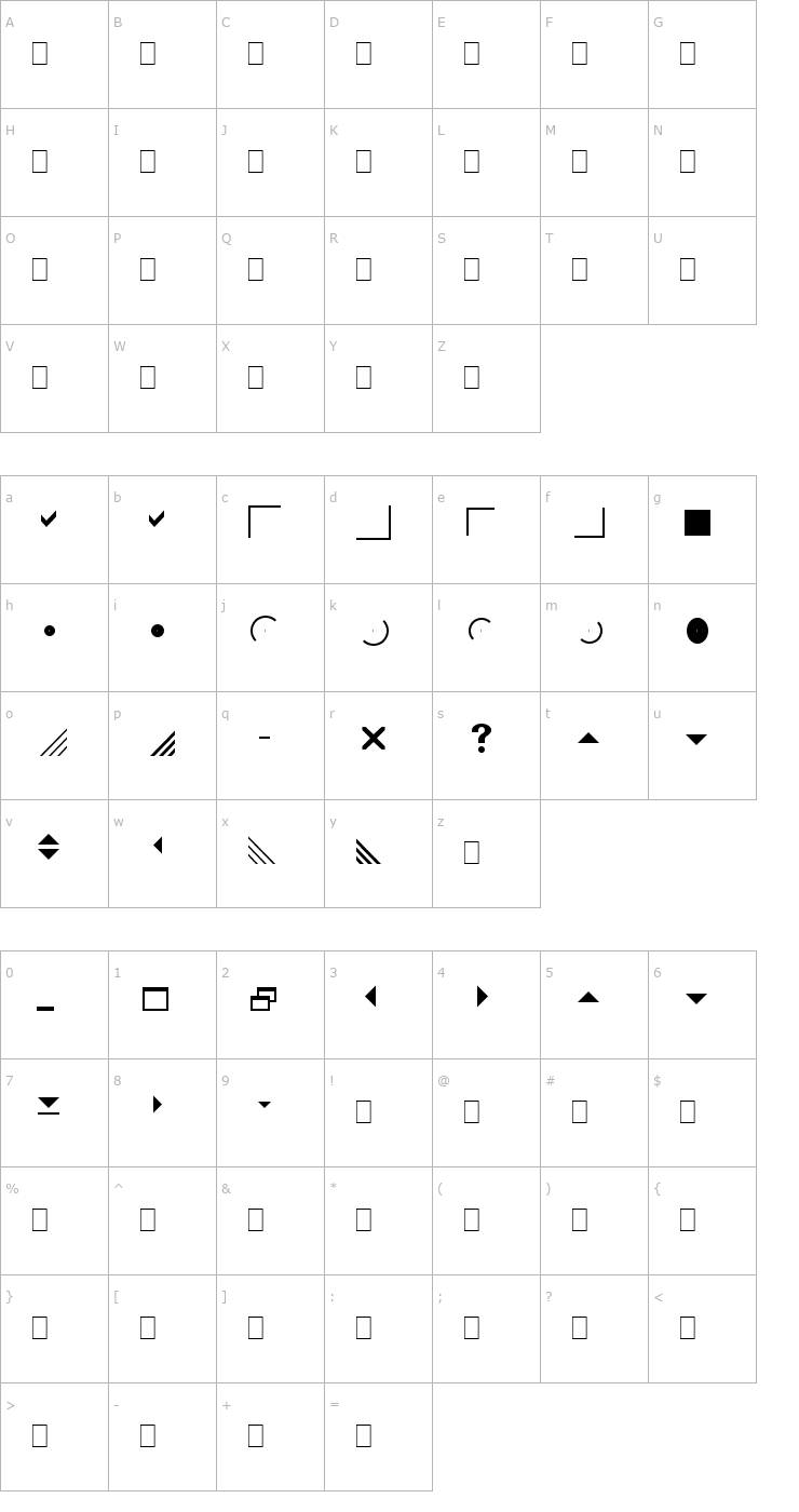 Character Map Marlett Font