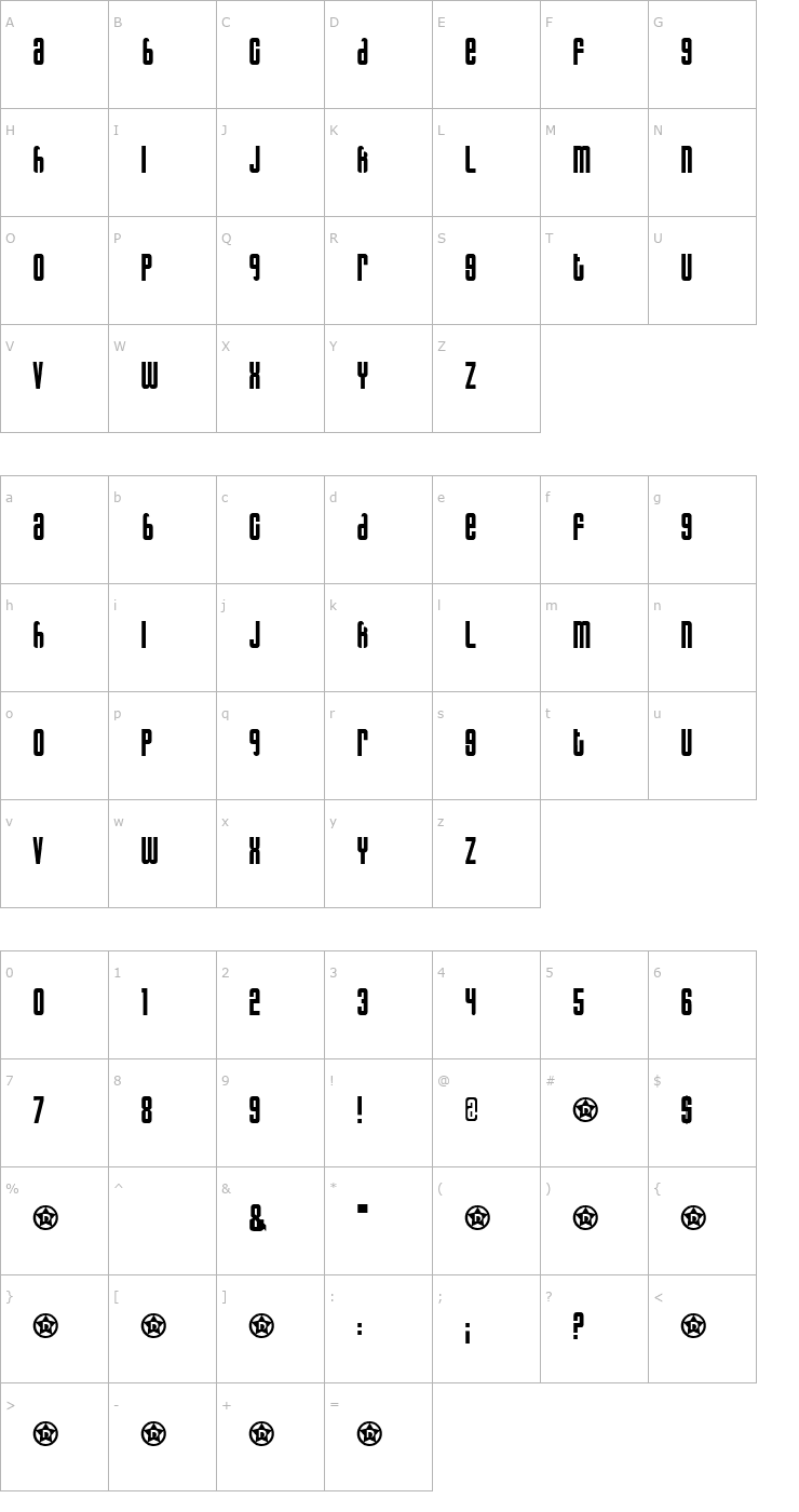 Character Map Marmalade Font