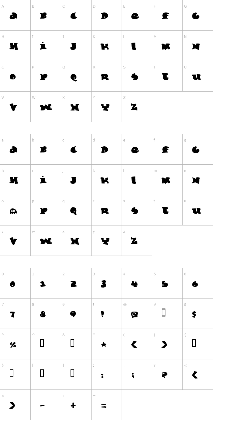 Character Map Marmelade Guys Font