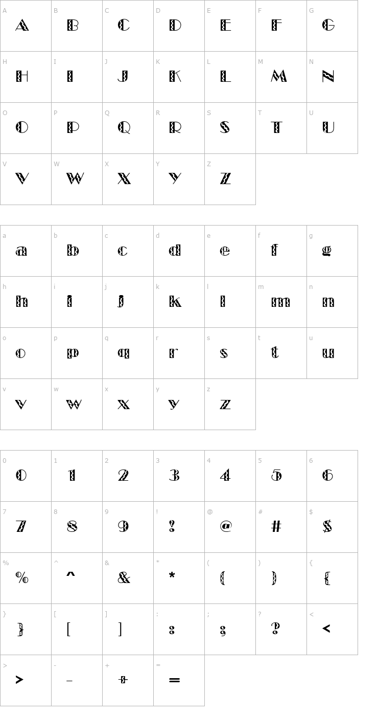 Character Map Marquee Flash Regular Font
