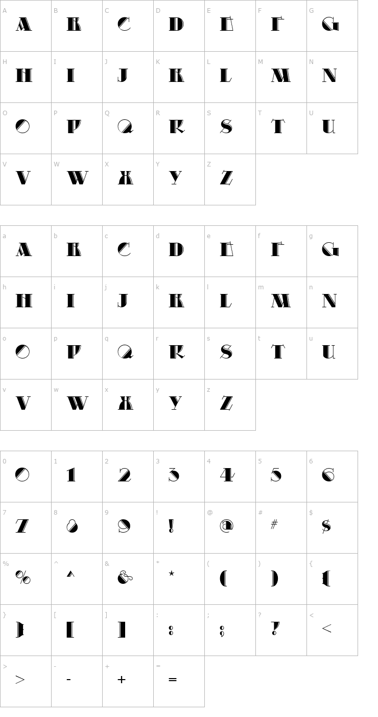 Character Map Marrakesh Express NF Font