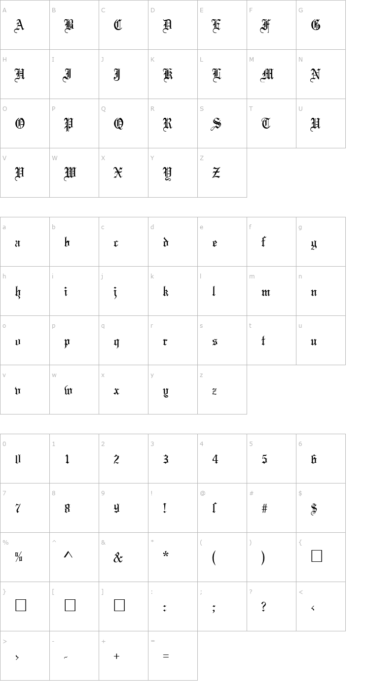 Character Map Marriage Regular Font