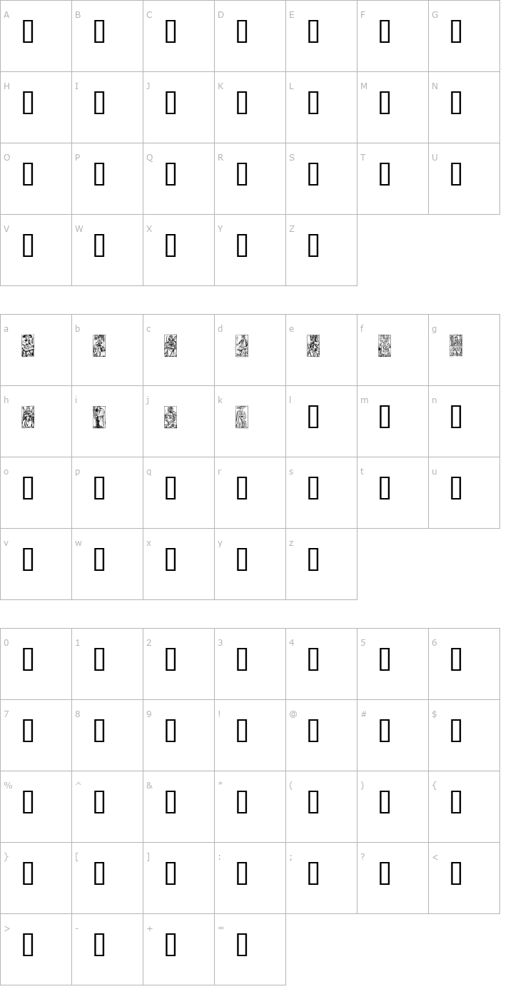 Character Map Marseille Tarot A Font