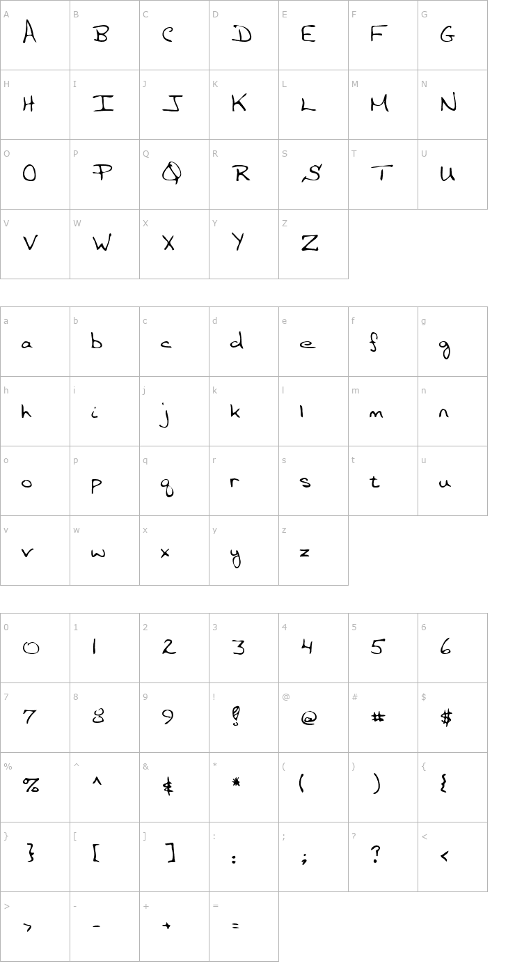 Character Map Marsett Regular Font
