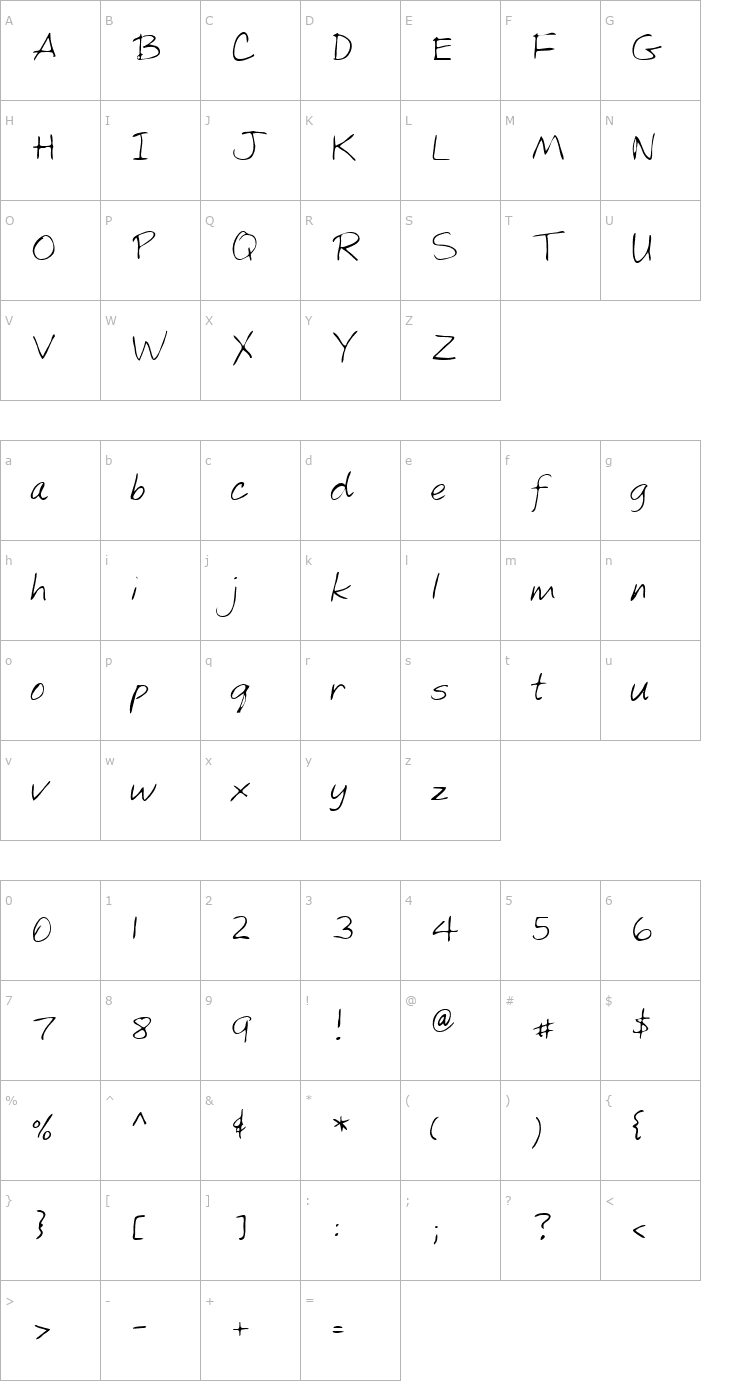 Character Map Marsh Regular Font