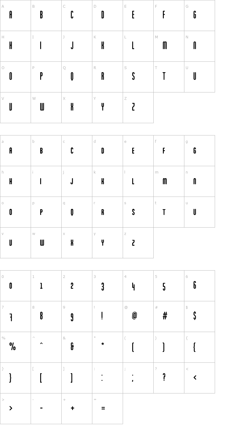 Character Map MartenCaps Font