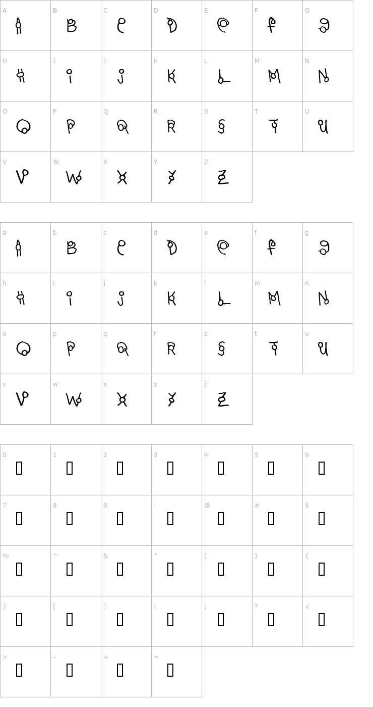 Character Map Martini Olive Font