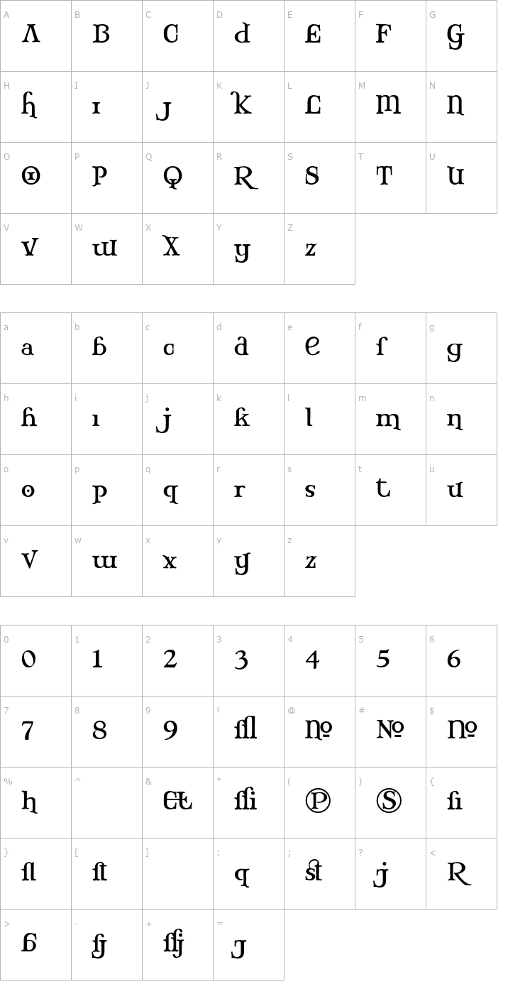 Character Map Mary Jane Alternate Font
