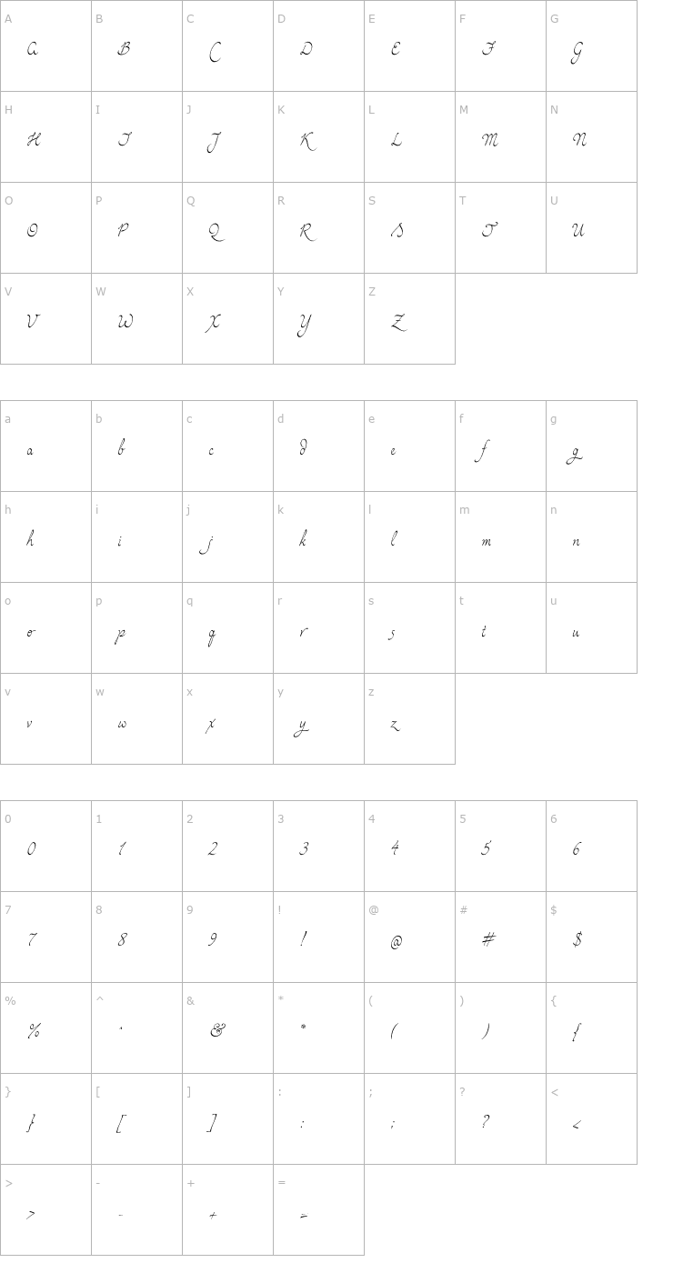 Character Map Maryam-Alternate Font