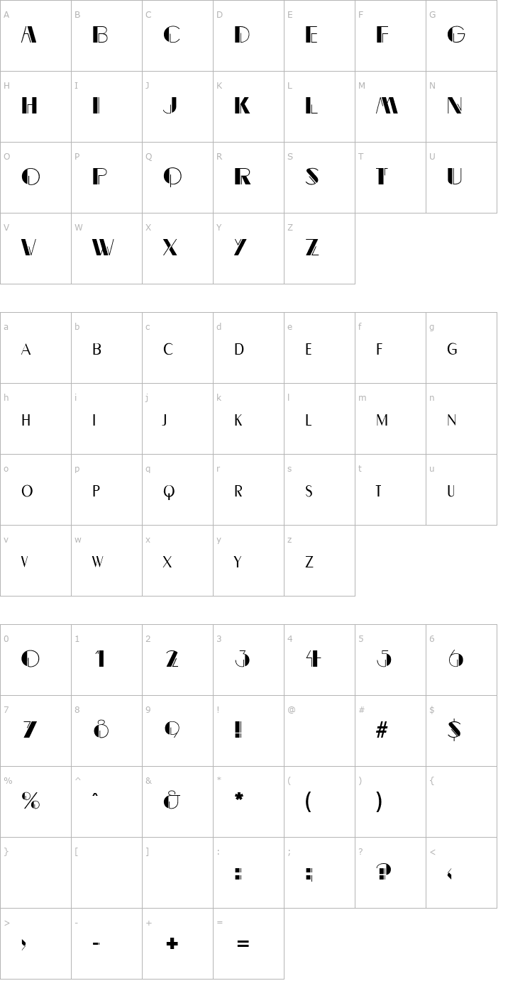 Character Map MaryBecker Font