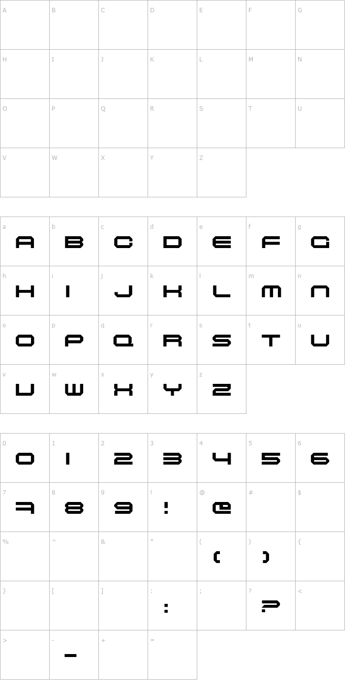 Character Map Maschinen Extended Font