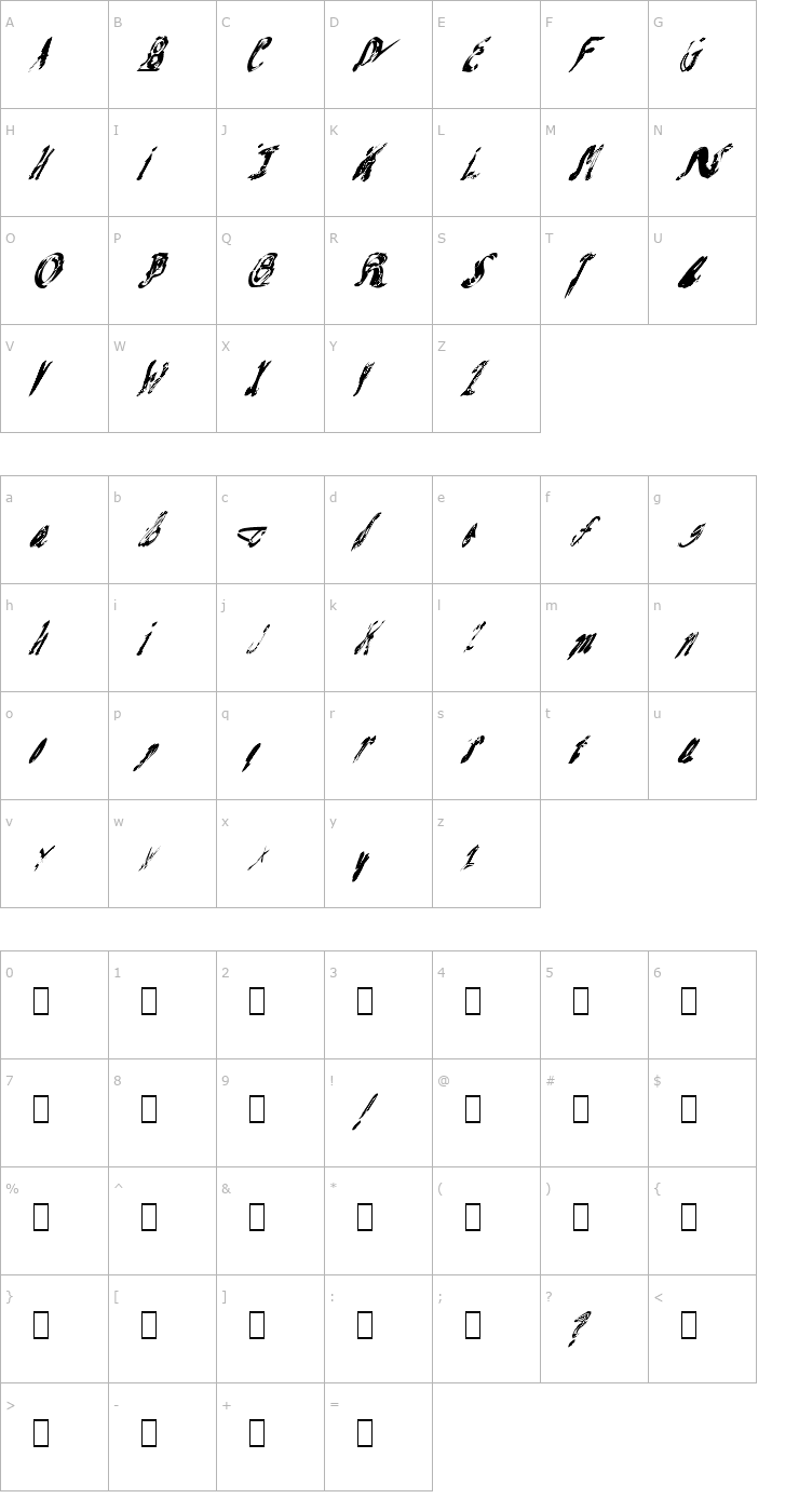 Character Map Mash Note Font