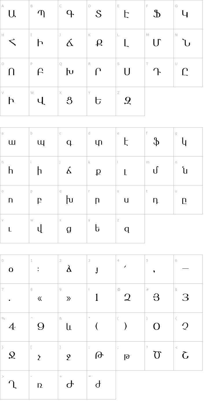 Character Map Masis Font