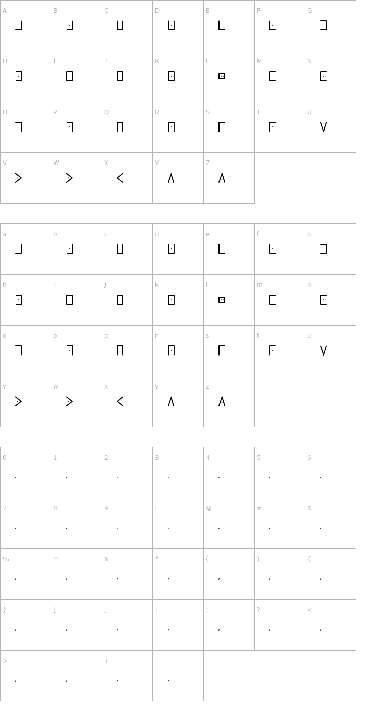 Character Map Masonic-Rosicrucian Font