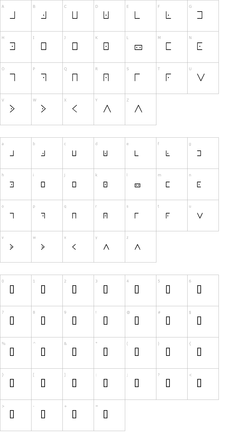 Character Map Masonic Writing Font