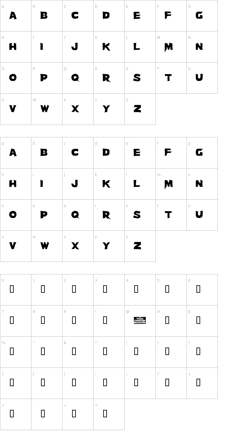 Character Map Massacre DEMO Font